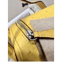 Lindy mini South African KK ostrich skin9N lemon silver buckle