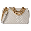 GG Marmont Series quilted mini handbag light grey leather