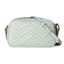 GG Marmont Series small shoulder backpack Light green leather