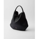 Large leather shoulder bag black