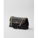 Medium leather shoulder bag black