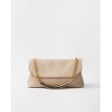 Medium leather shoulder bag travertine