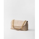 Medium leather shoulder bag travertine