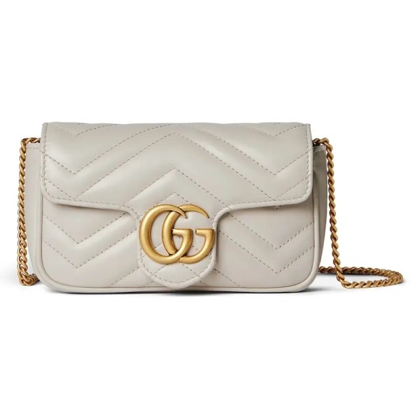 GG Marmont Ultra Mini handbag Light grey leather