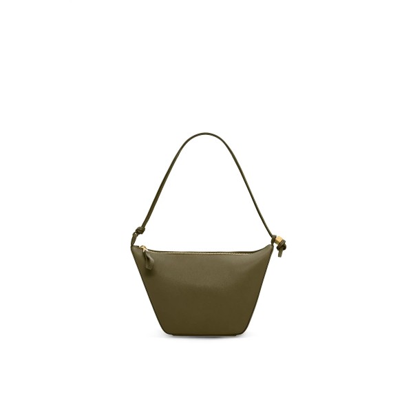 Mini Classic Cow Leather Hammock Hobo handbag in dark khaki