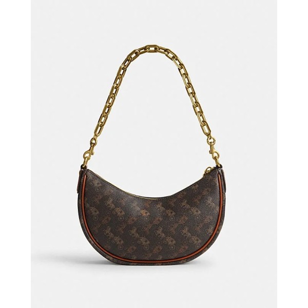 Carriage Print MIRA Single Shoulder Bag Truffle highlights Amber